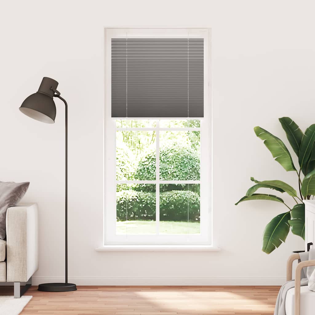 Plisségardin Antracit 85x200 cm Stofbredde 84,4 cm Polyester