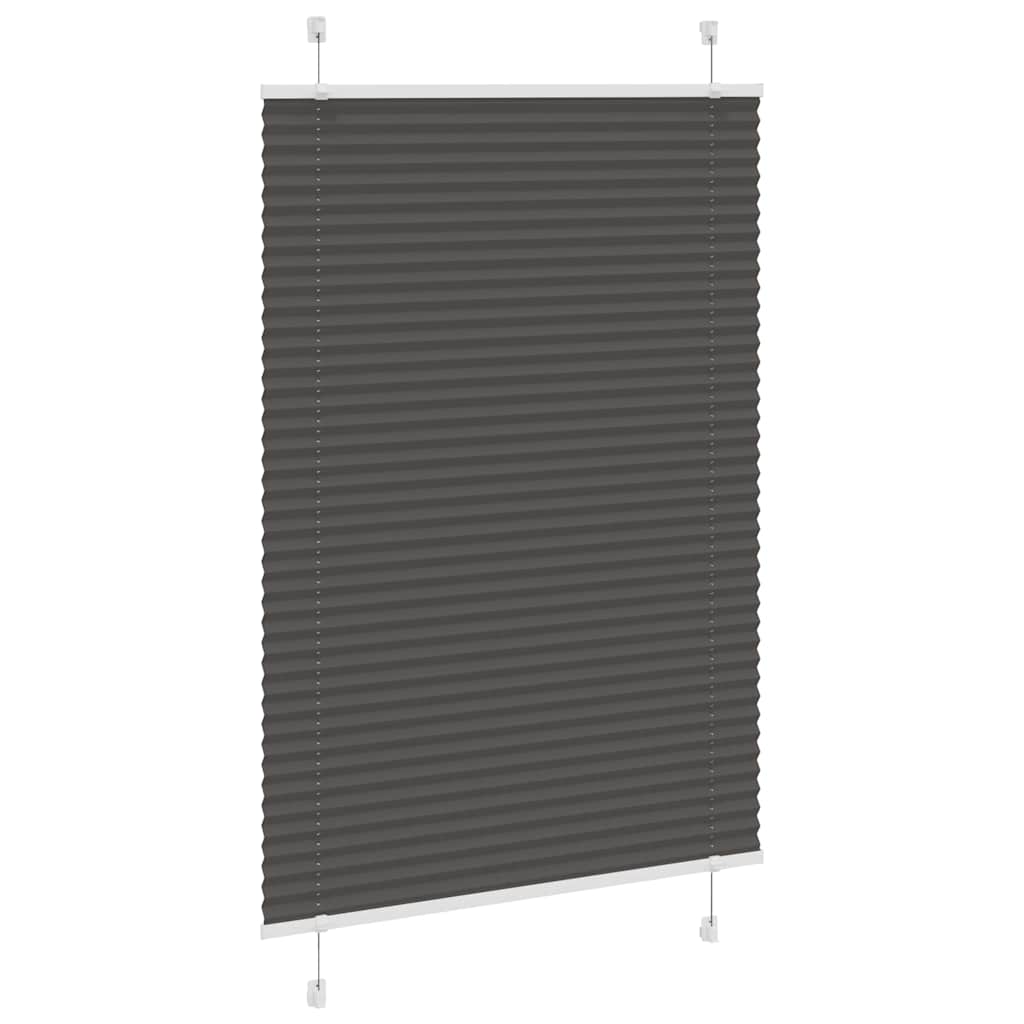 Plisségardin Sort 95x150 cm Stofbredde 94,4 cm Polyester