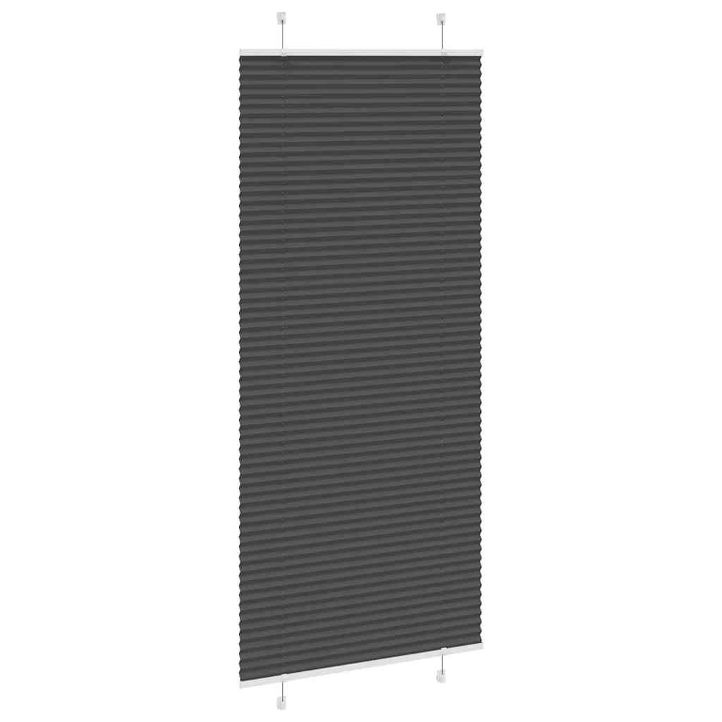 Plisségardin Sort 85x200 cm Stofbredde 84,4 cm Polyester