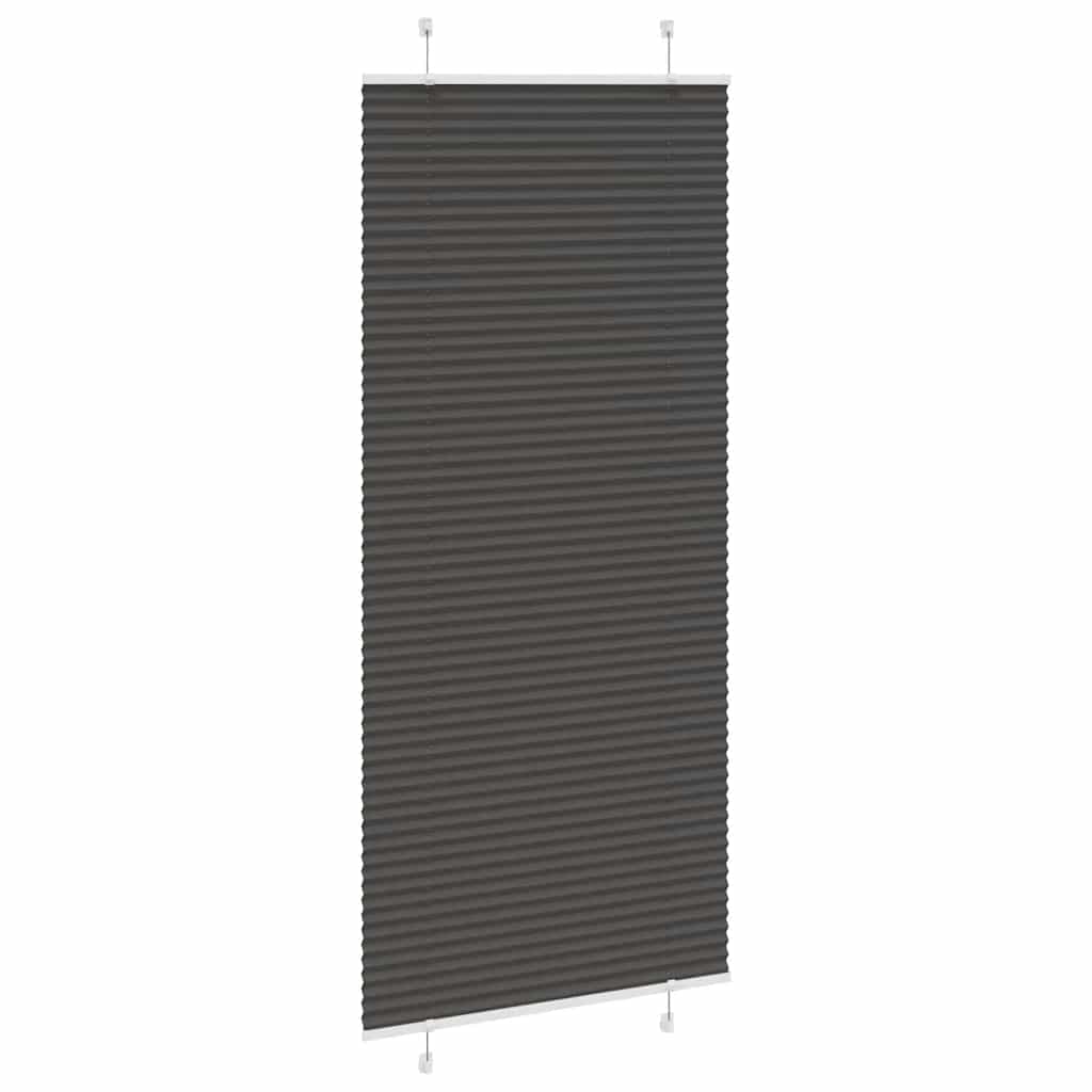 Plisségardin Sort 90x200 cm Stofbredde 89,4 cm Polyester
