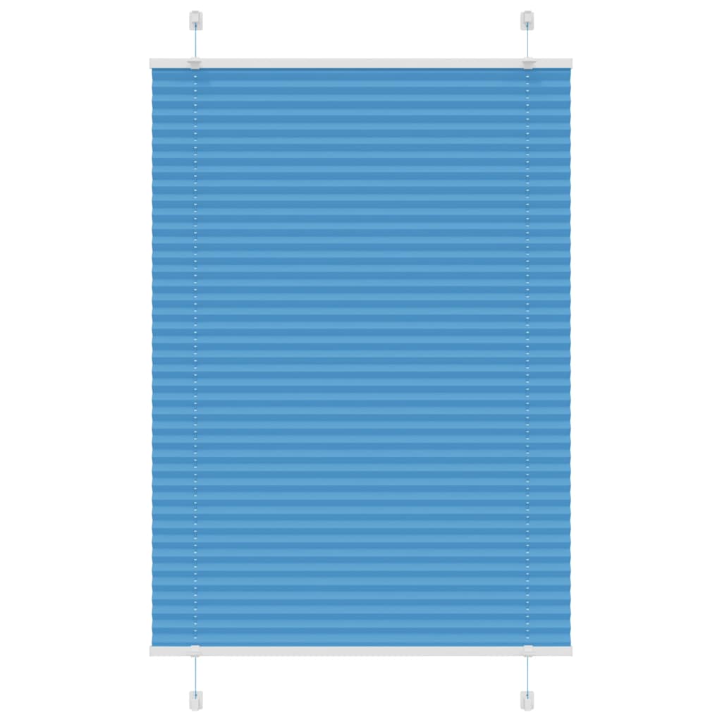 Plisségardin Blå 100x100 cm Stofbredde 99,4 cm Polyester