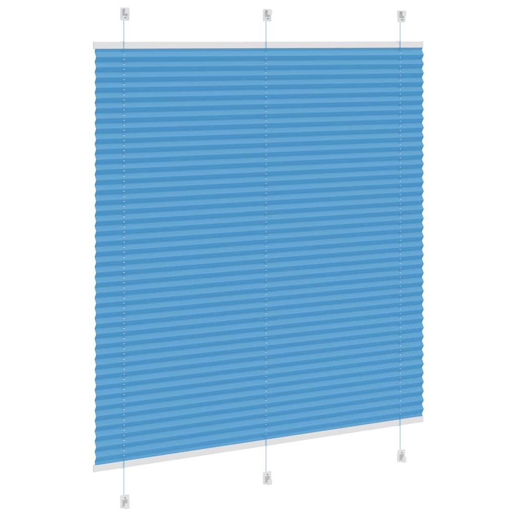 Plisségardin Blå 120x100 cm Stofbredde 119,4 cm Polyester