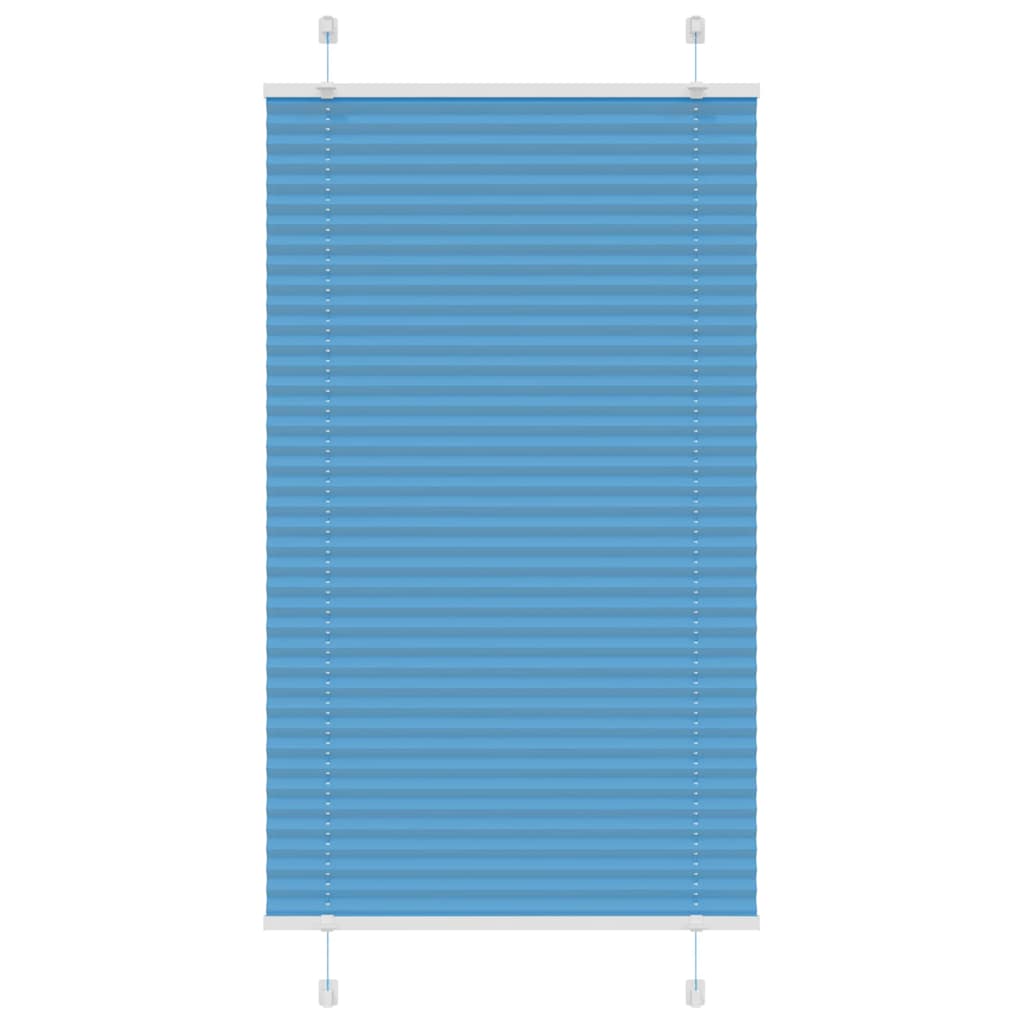 Plisségardin Blå 75x150 cm Stofbredde 74,4 cm Polyester