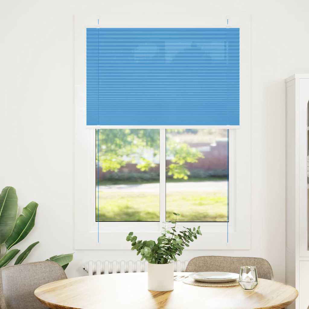 Plisségardin Blå 100x150 cm Stofbredde 99,4 cm Polyester