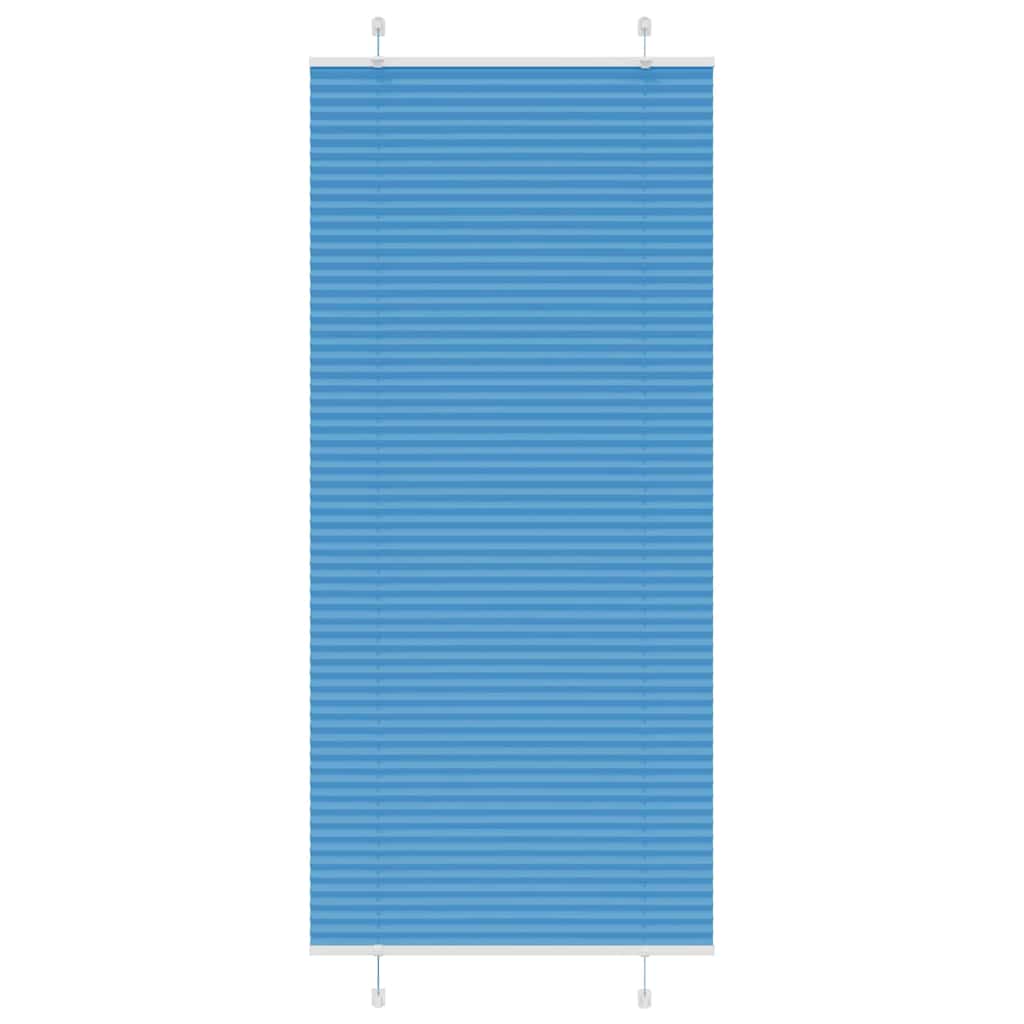 Plisségardin Blå 90x200 cm Stofbredde 89,4 cm Polyester