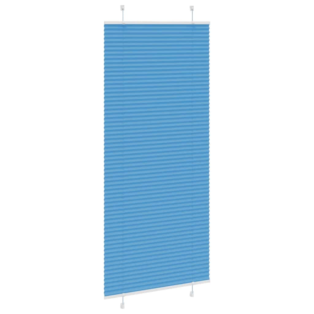 Plisségardin Blå 90x200 cm Stofbredde 89,4 cm Polyester