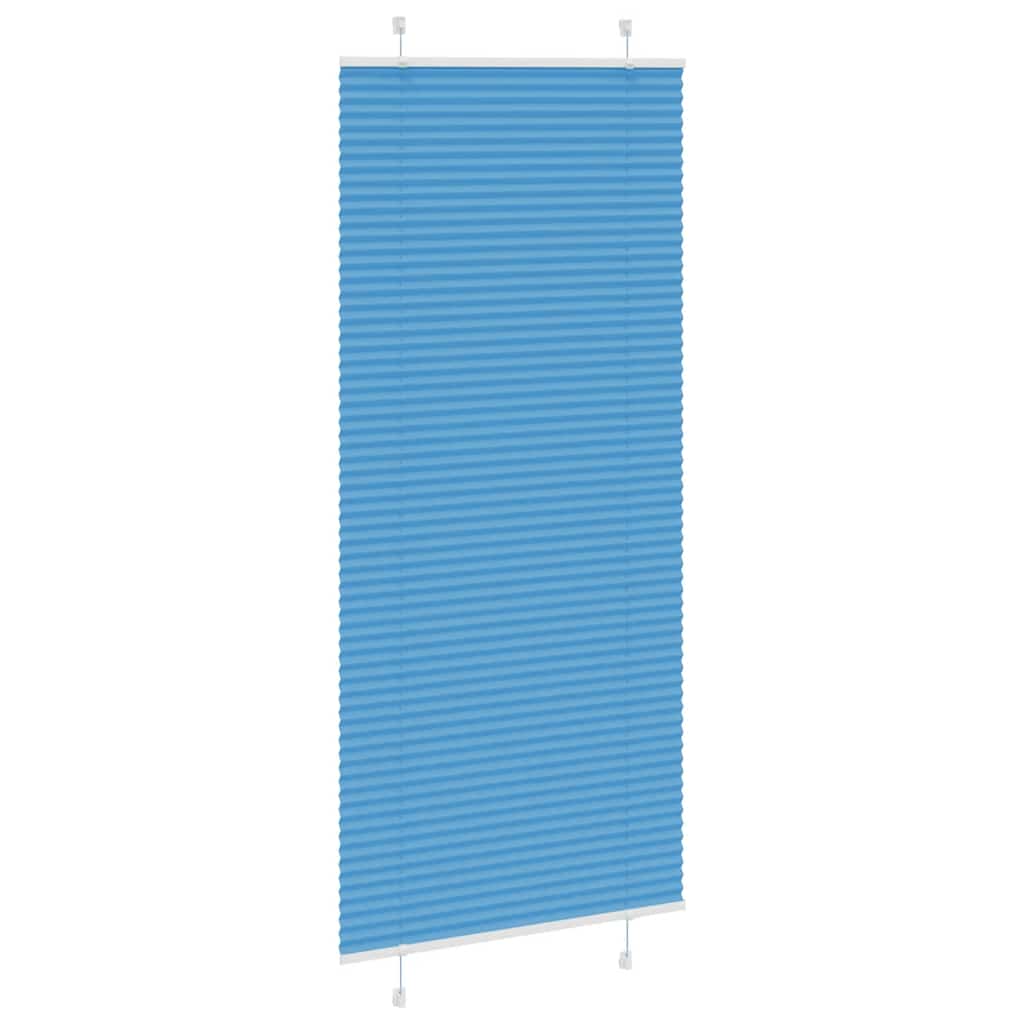 Plisségardin Blå 95x200 cm Stofbredde 94,4 cm Polyester