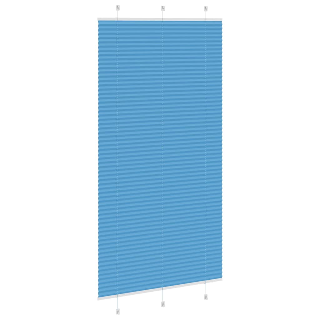 Plisségardin Blå 105x200 cm Stofbredde 104,4 cm Polyester