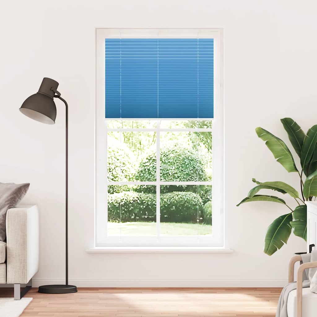 Plisségardin Blå 110x200 cm Stofbredde 109,4 cm Polyester