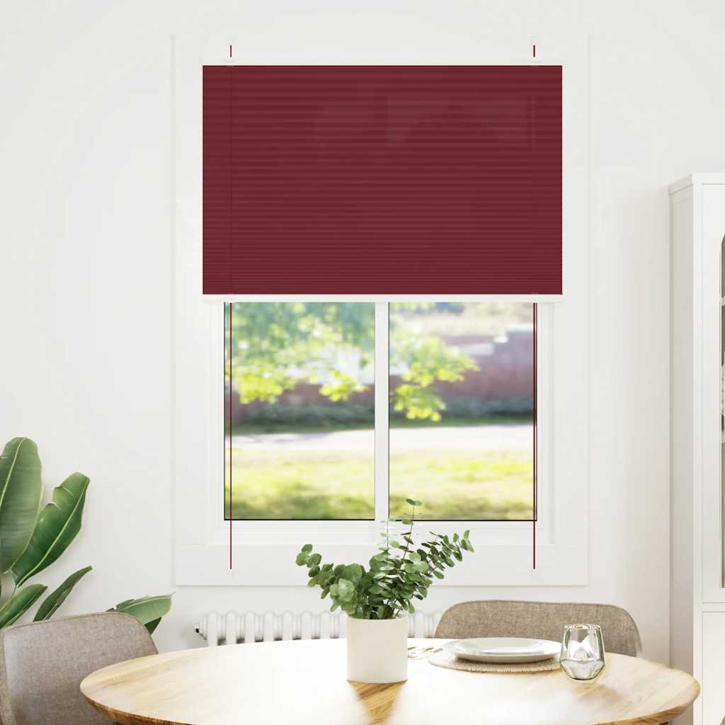 Plisségardin Bordeauxrød 100x100 cm Stofbredde 99,4cm Polyester