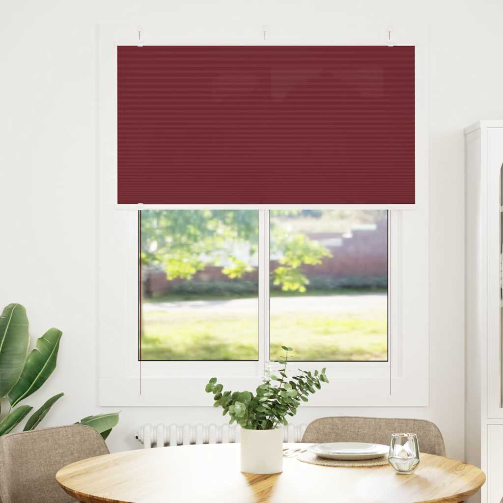 Plisségardin Bordeauxrød 110x150 cm Stofbredde 109,4 cm