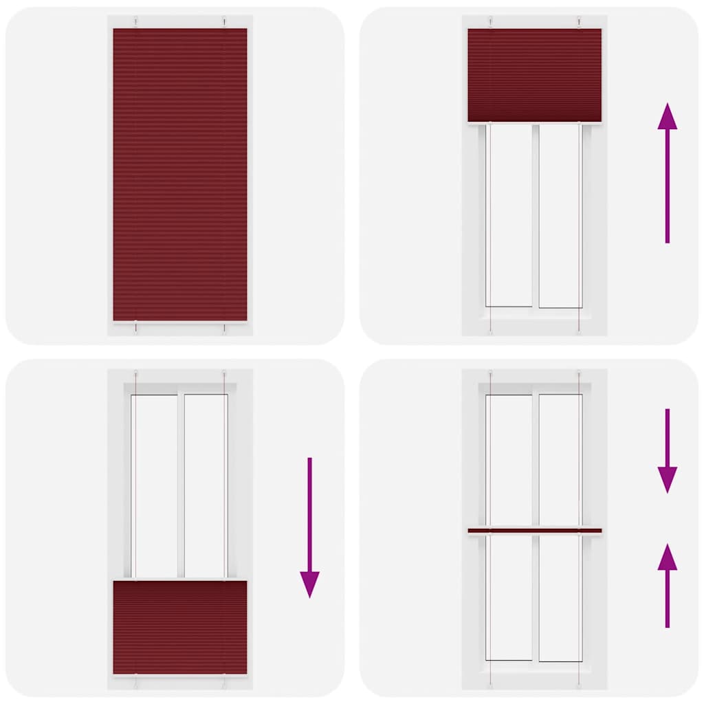 Plisségardin Bordeauxrød 85x200 cm Stofbredde 84,4 cm Polyester