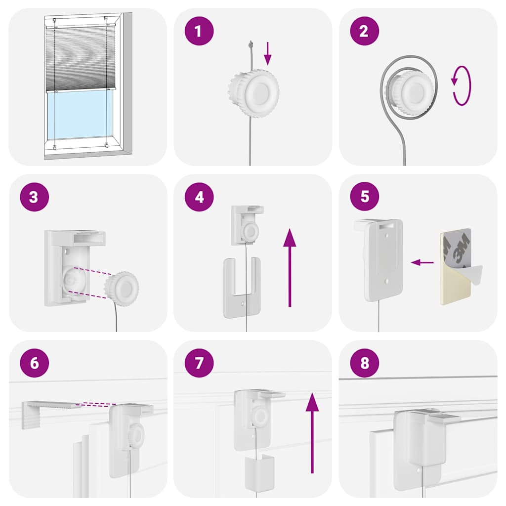 Plisségardin Lysegrå 110x200 cm Stofbredde 109,4 cm Polyester