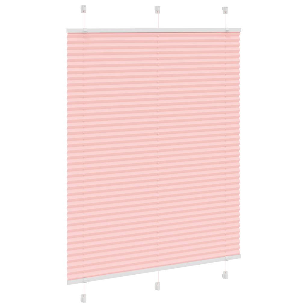 Plisségardin Lyserød 105x100 cm Stofbredde 104,4 cm Polyester