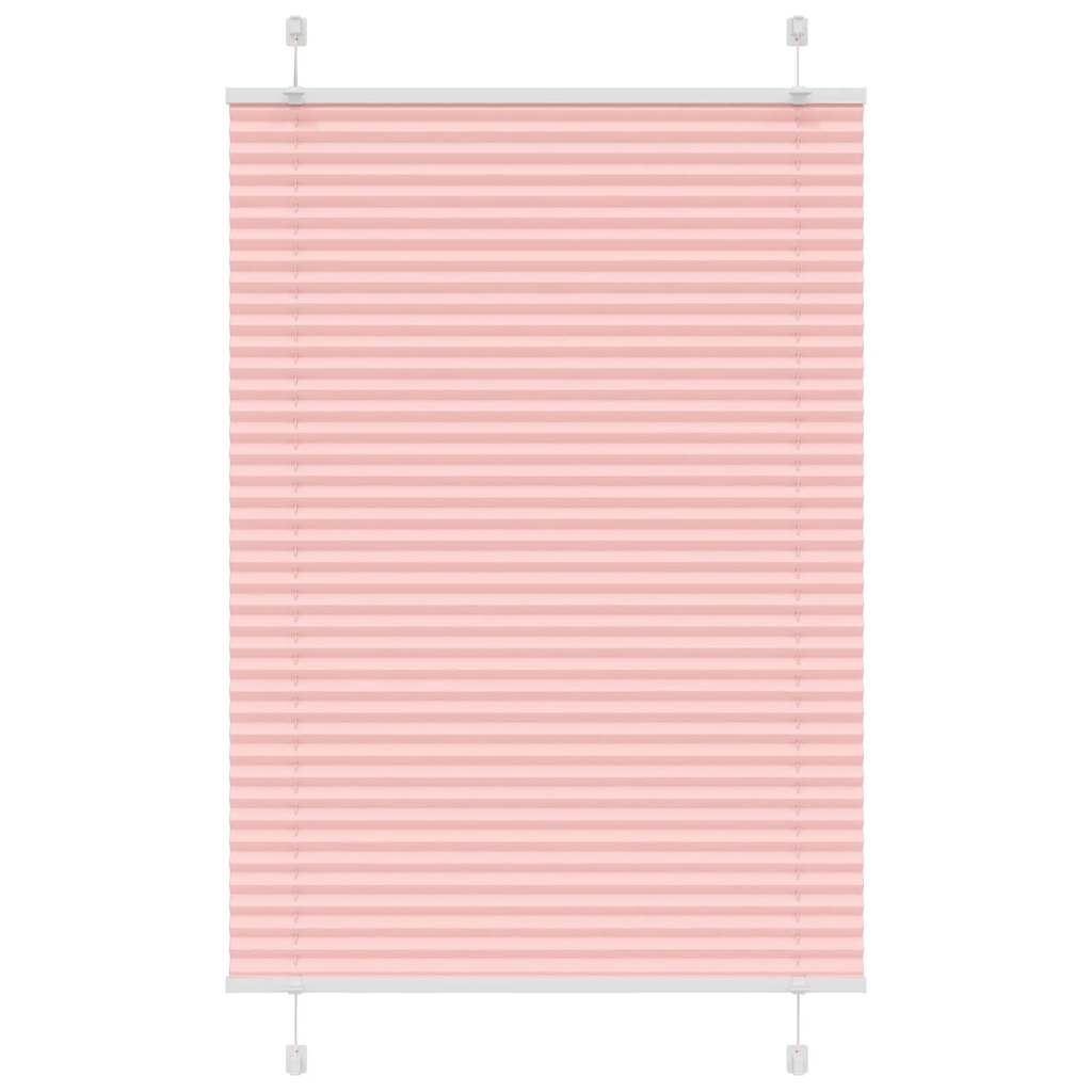 Plisségardin Lyserød 95x150 cm Stofbredde 94,4 cm Polyester