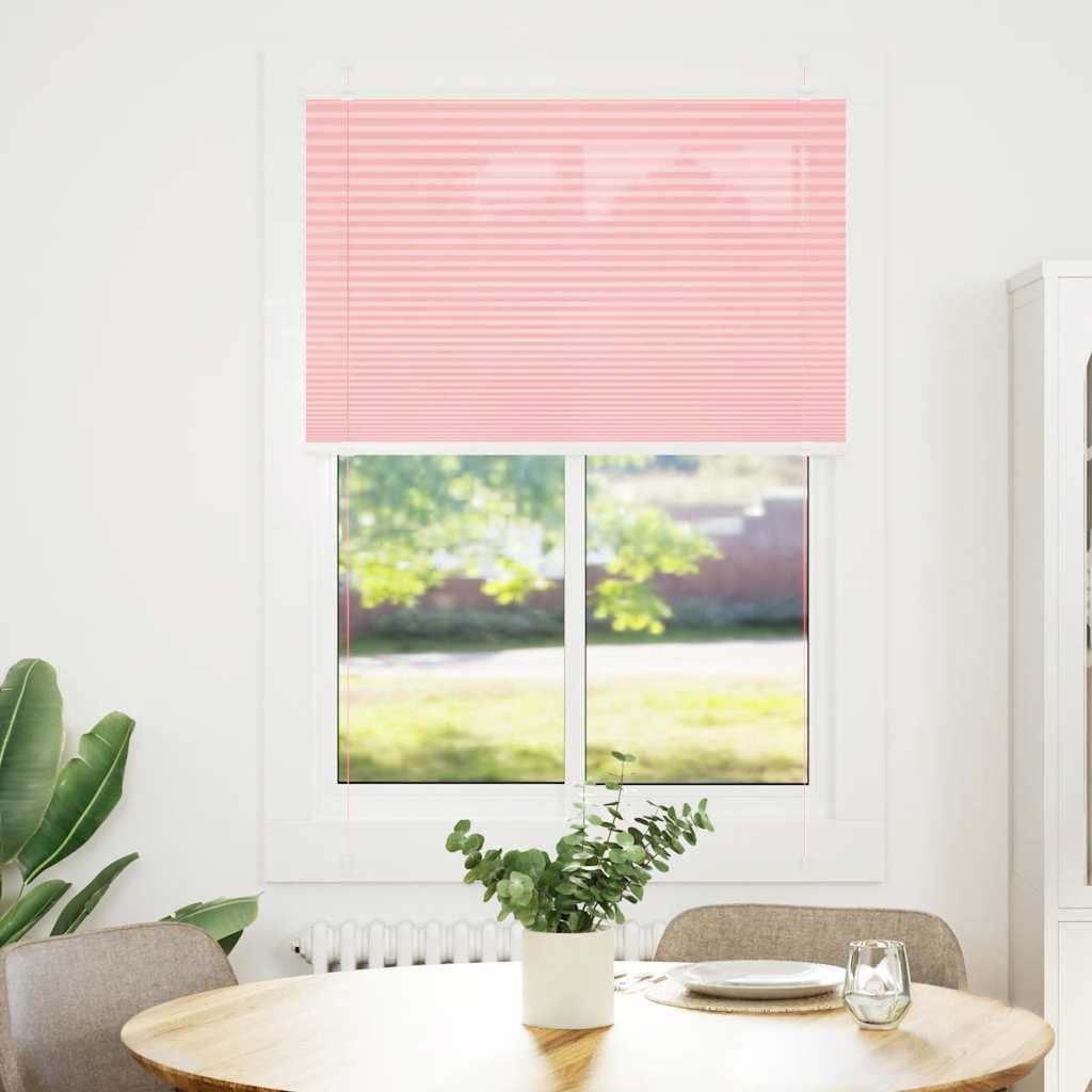 Plisségardin Lyserød 95x150 cm Stofbredde 94,4 cm Polyester