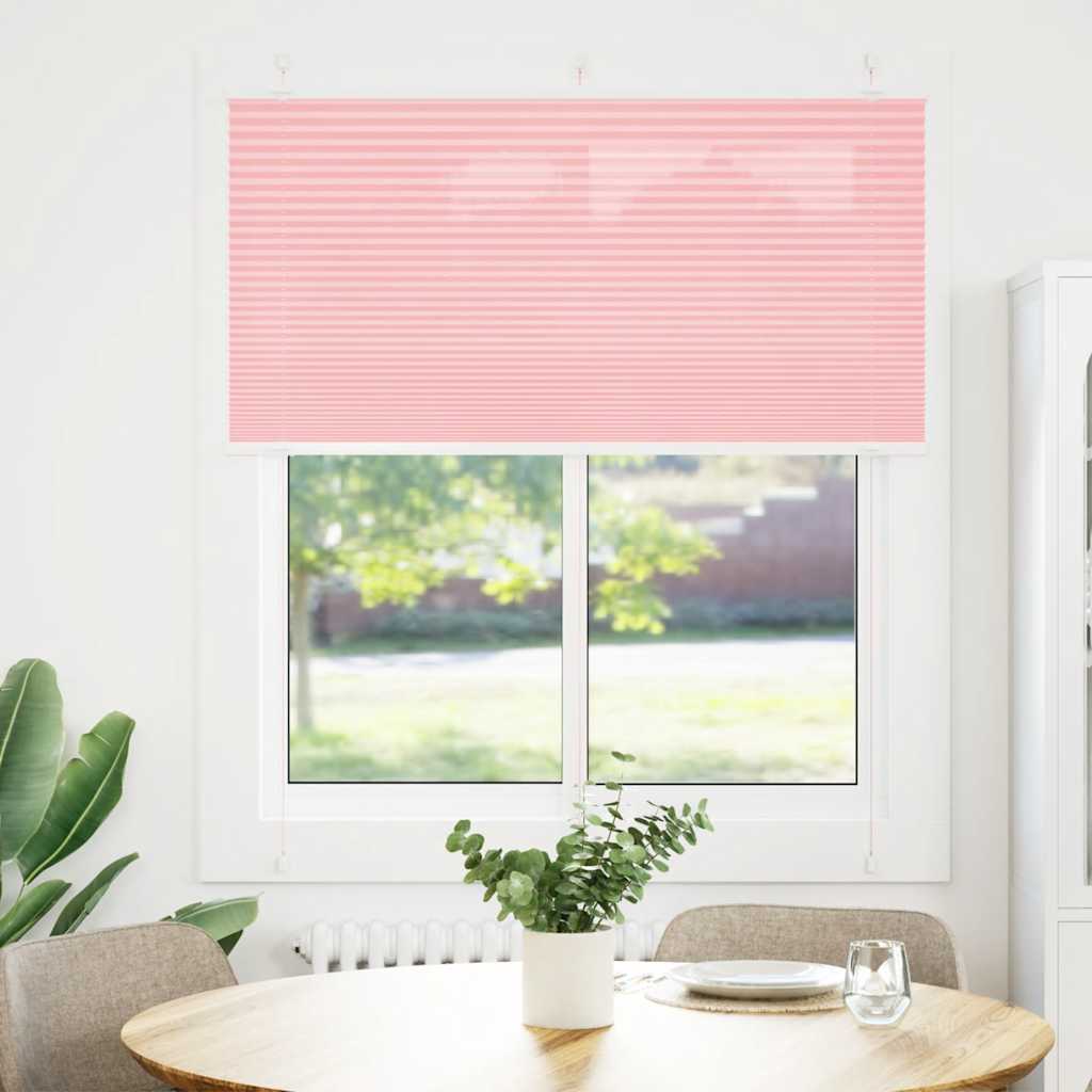 Plisségardin Lyserød 115x150 cm Stofbredde 114,4 cm Polyester