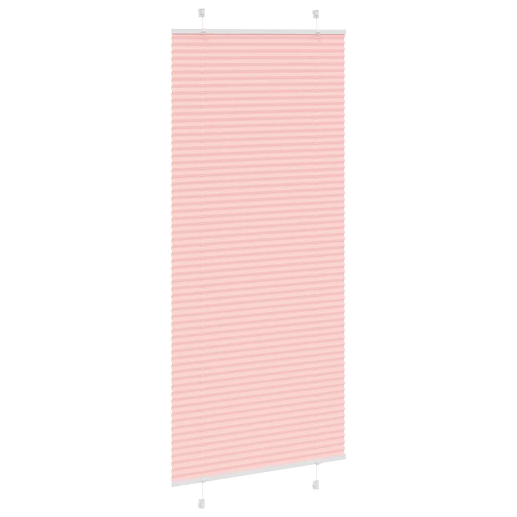Plisségardin Lyserød 95x200 cm Stofbredde 94,4 cm Polyester