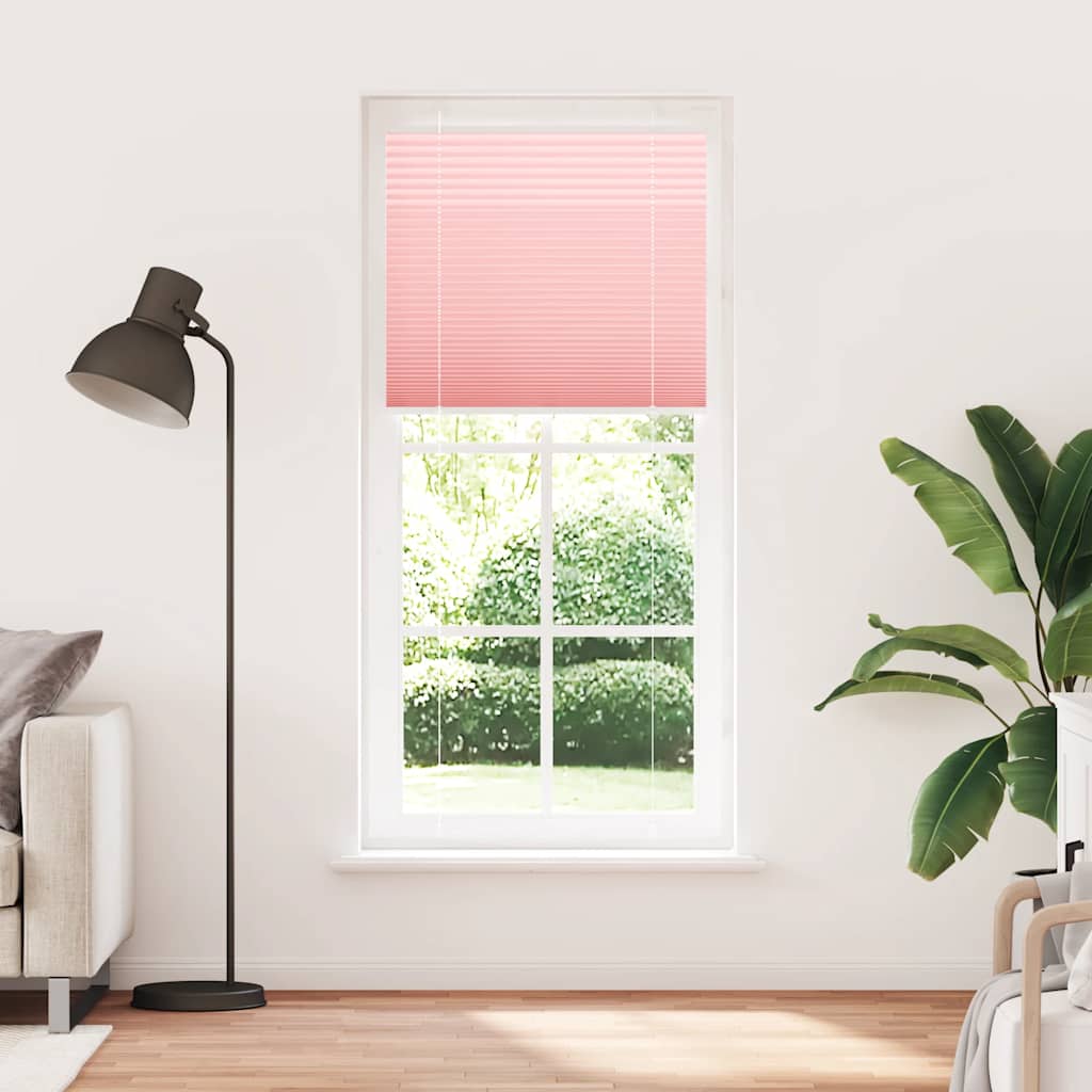 Plisségardin Lyserød 100x200 cm Stofbredde 99,4 cm Polyester