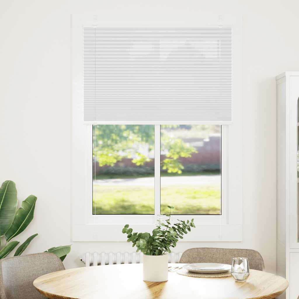 Plisségardin Hvid 85x100 cm Stofbredde 84,4 cm Polyester