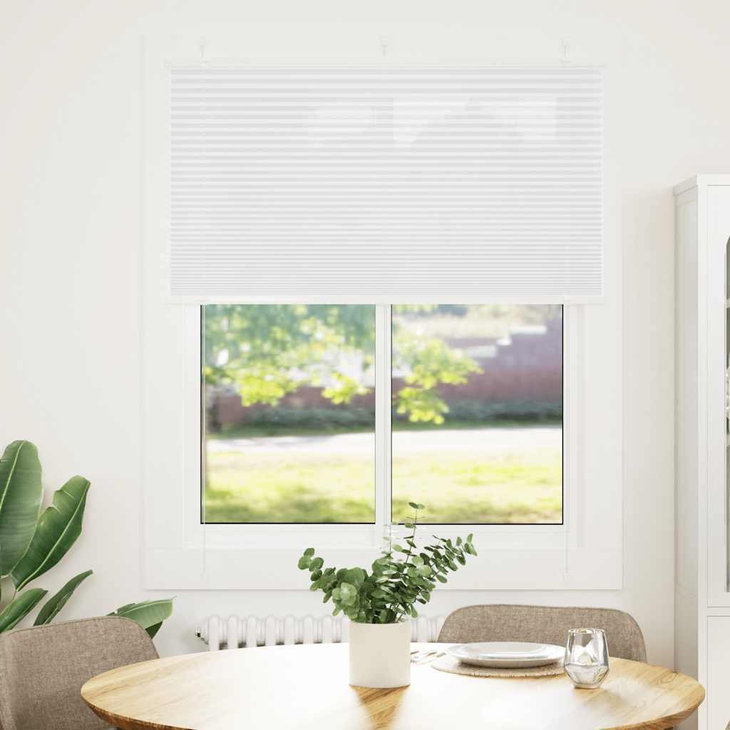 Plisségardin Hvid 110x100 cm Stofbredde 109,4 cm Polyester
