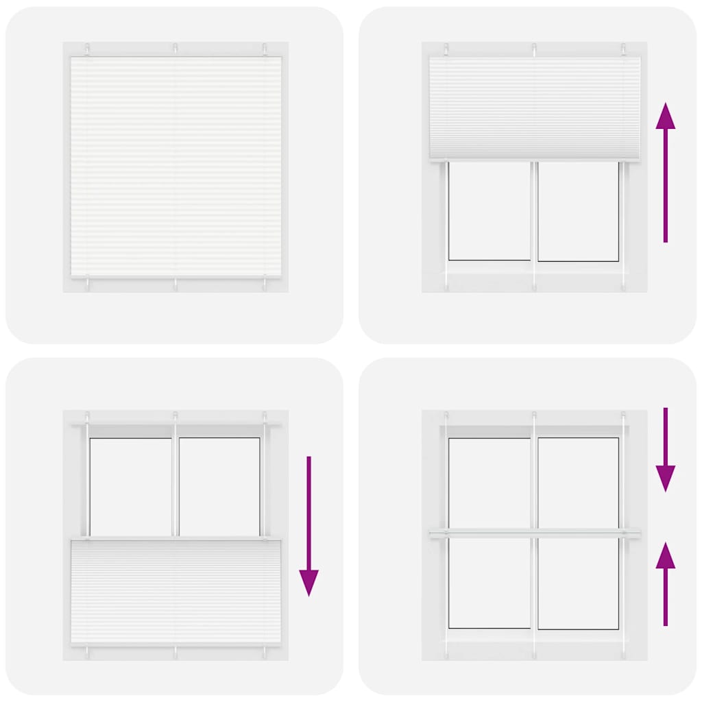 Plisségardin Hvid 120x100 cm Stofbredde 119,4 cm Polyester