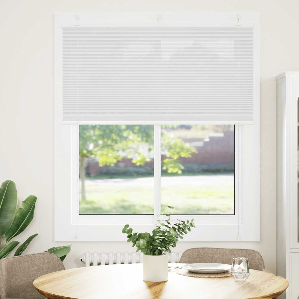 Plisségardin Hvid 120x150 cm Stofbredde 119,4 cm Polyester