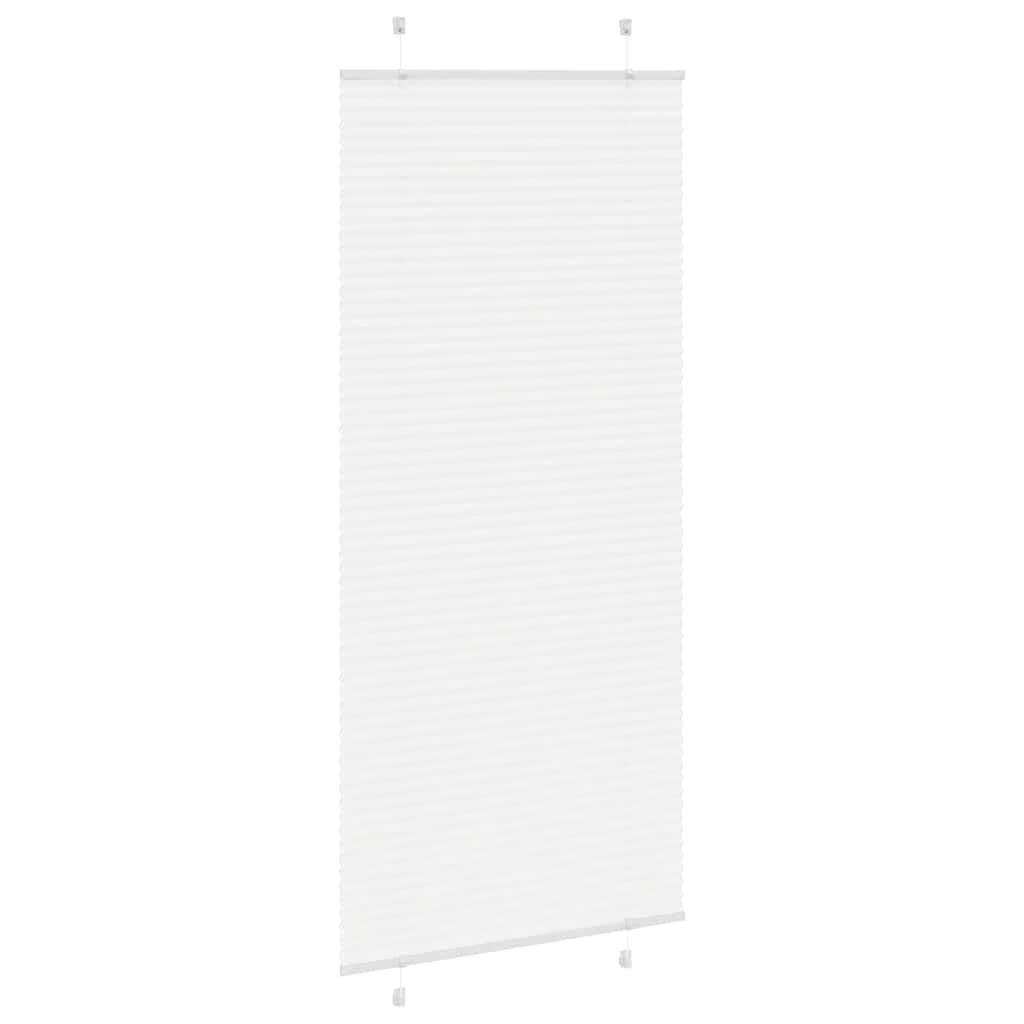 Plisségardin Hvid 85x200 cm Stofbredde 84,4 cm Polyester