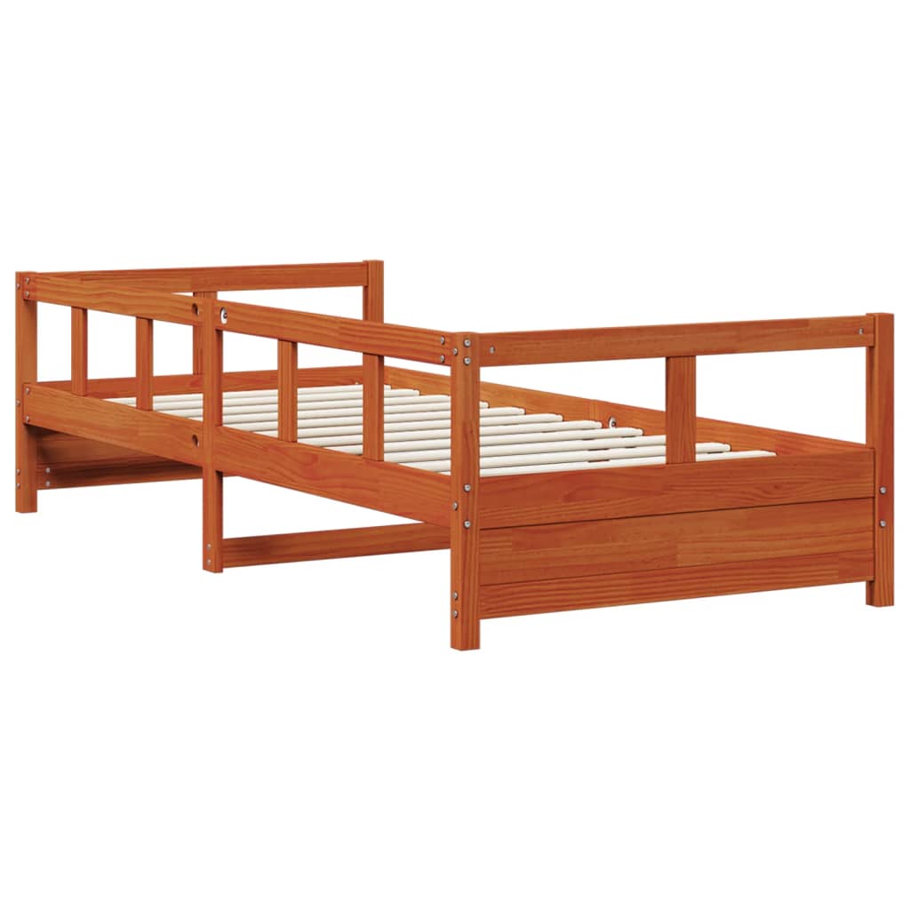 daybed uden madras 90x200 cm massivt fyrretræ gyldenbrun