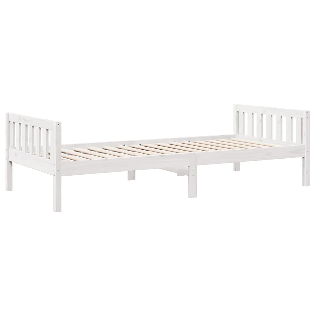 juniorseng uden madras 80x200 cm massivt fyrretræ hvid