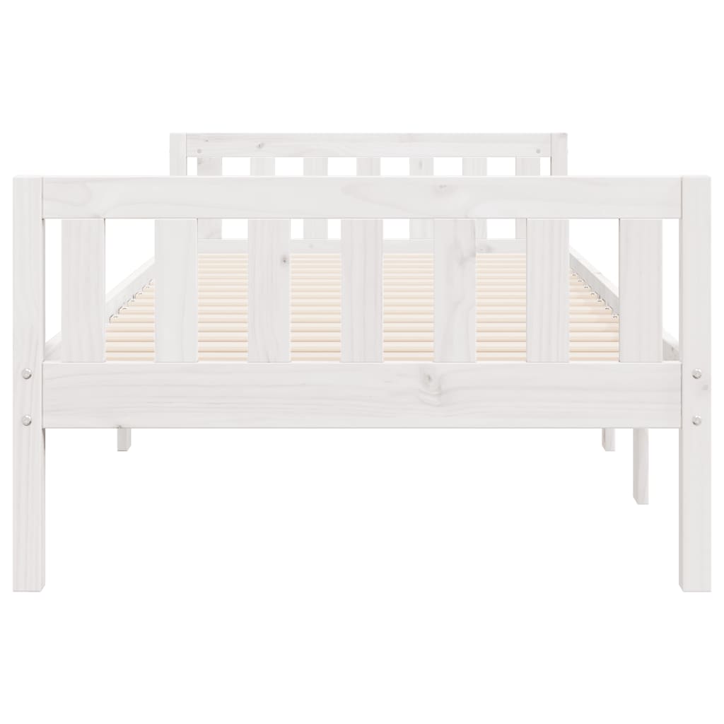 juniorseng uden madras 90x200 cm massivt fyrretræ hvid