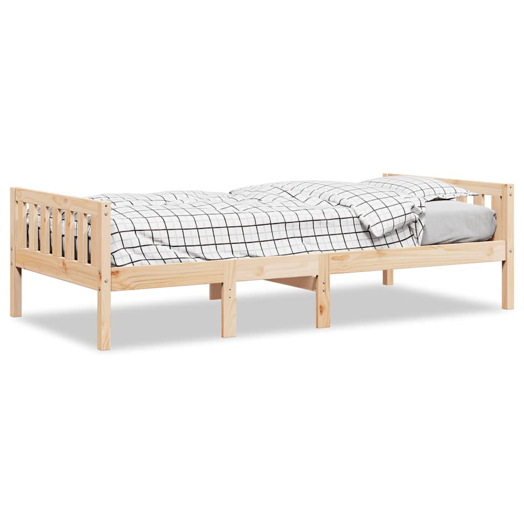 juniorseng uden madras 90x190 cm massivt fyrretræ