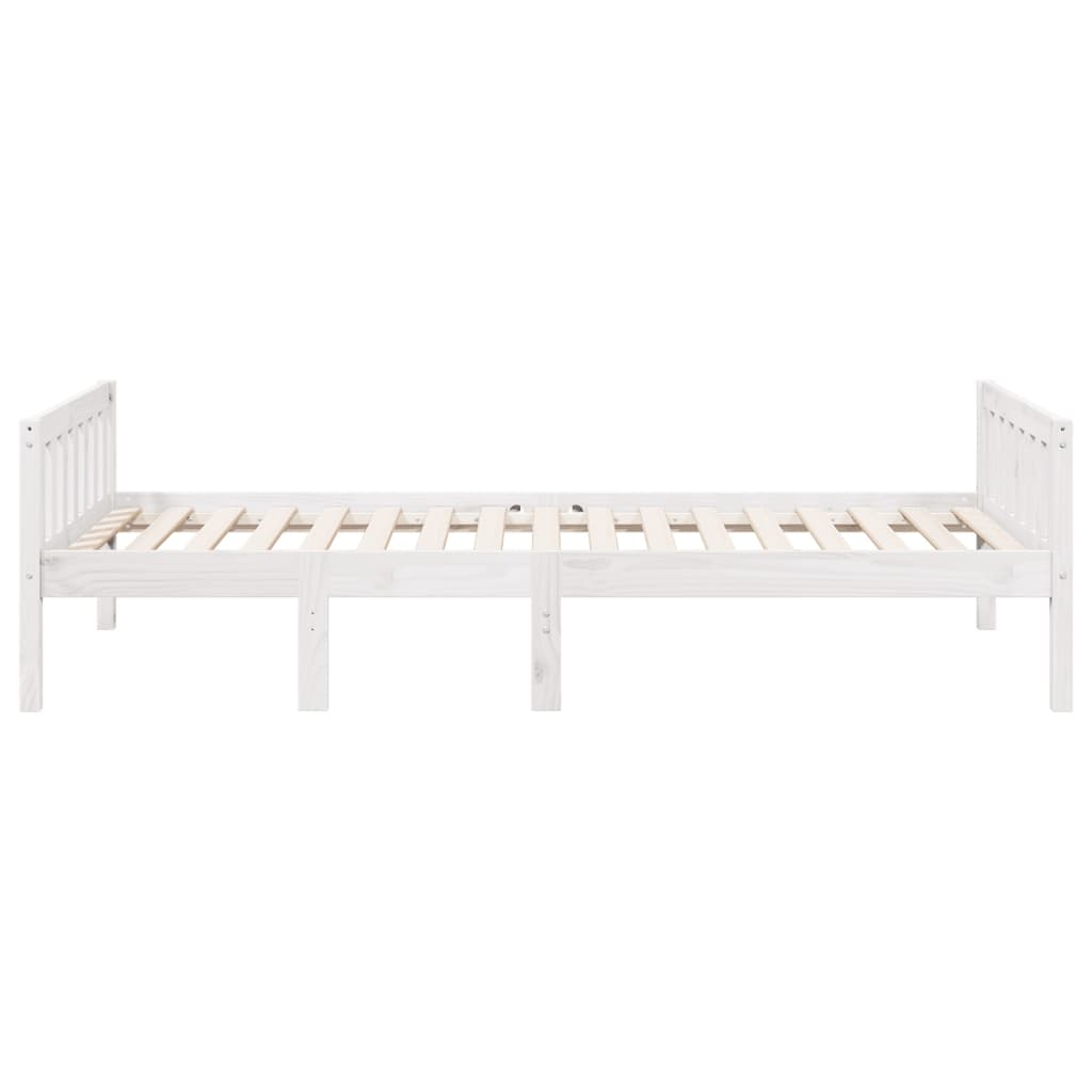 juniorseng uden madras 90x190 cm massivt fyrretræ hvid