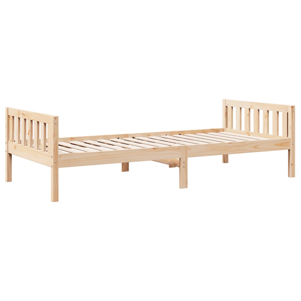 juniorseng uden madras 75x190 cm massivt fyrretræ