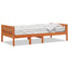 juniorseng uden madras 75x190 cm massivt fyrretræ gyldenbrun