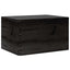 trækasse med låg sort 40x30x23 cm massivt træ fyrretræ