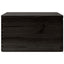 trækasse med låg sort 40x30x23 cm massivt træ fyrretræ