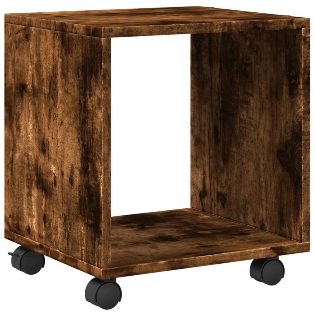 rullebord 37x33x42,5 cm konstrueret træ røget egetræsfarve