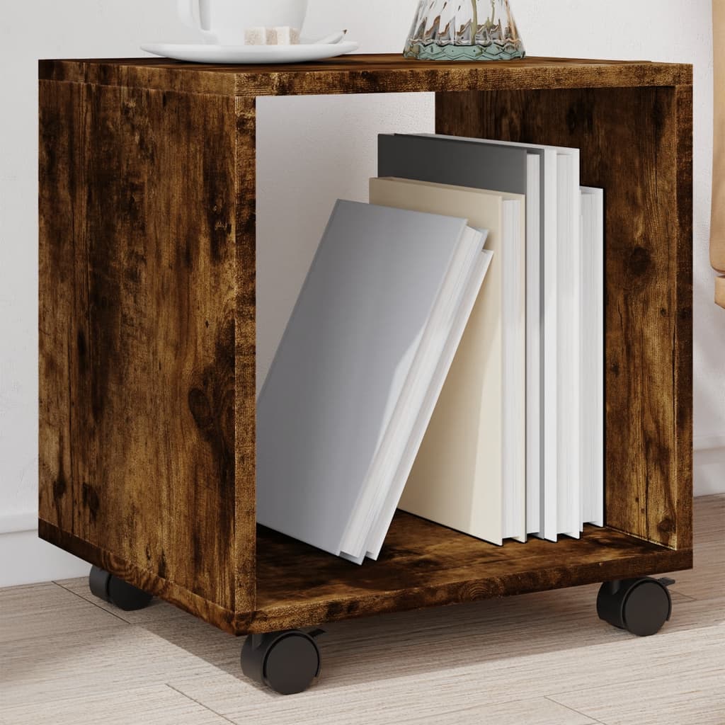 rullebord 37x33x42,5 cm konstrueret træ røget egetræsfarve