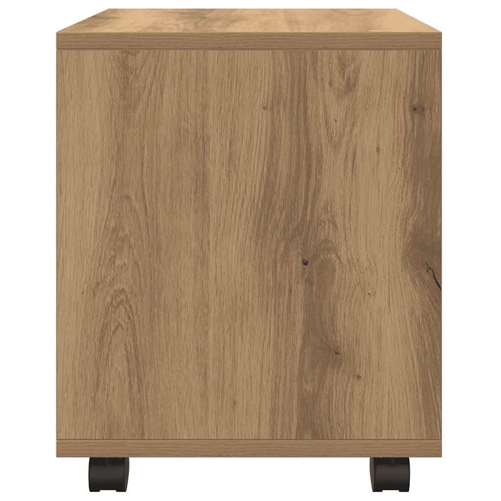 rullebord 37x33x42,5 cm konstrueret træ egetræsfarve
