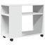 sidebord med hjul 70x35x60 cm konstrueret træ hvid