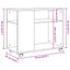 sidebord med hjul 70x35x60 cm konstrueret træ hvid