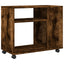 sidebord med hjul 70x35x60 cm konstrueret træ røget egetræ