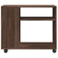 sidebord med hjul 70x35x60 cm konstrueret træ brunt egetræ