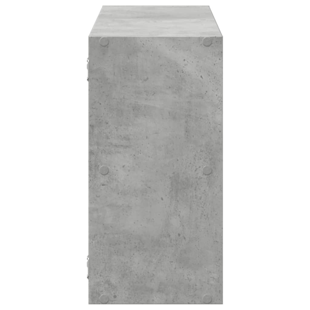 væghylde 100x25x50 cm konstrueret træ betongrå