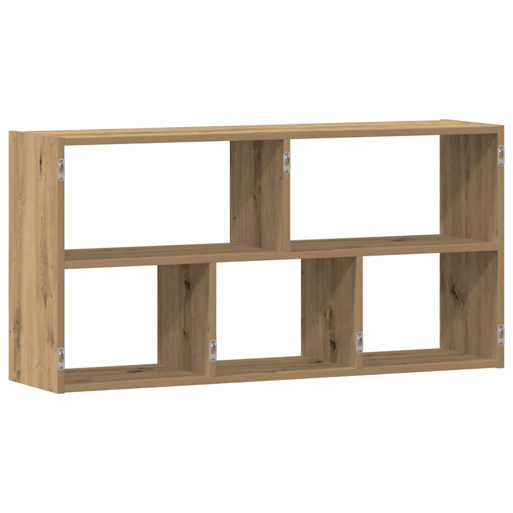 væghylde 100x25x50 cm konstrueret træ sort egetræsfarve