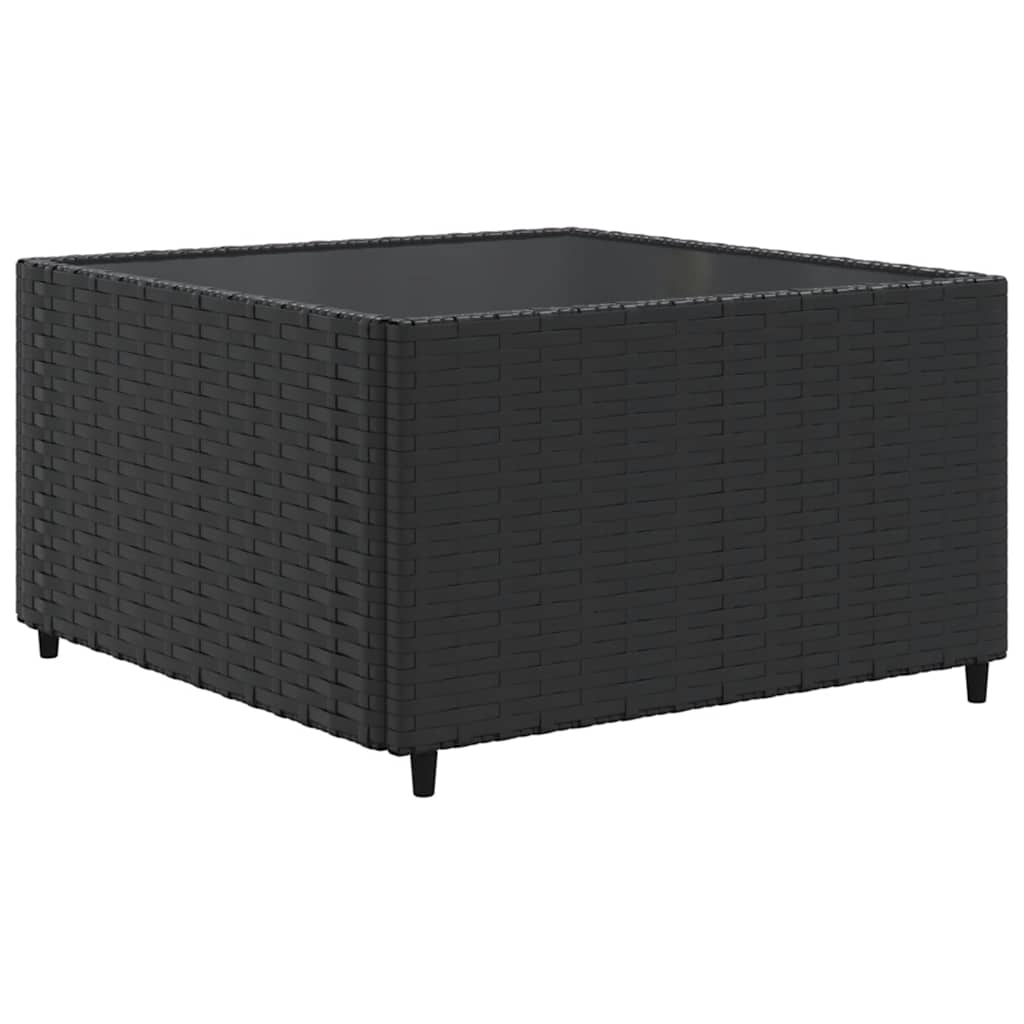 loungesæt til haven 6 dele med hynder polyrattan sort