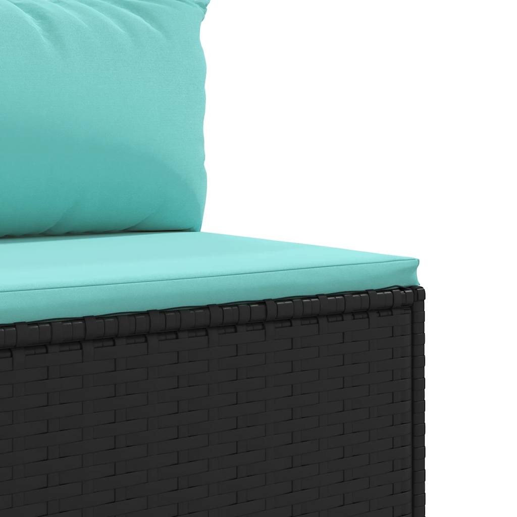 loungesæt til haven 8 dele med hynder polyrattan sort