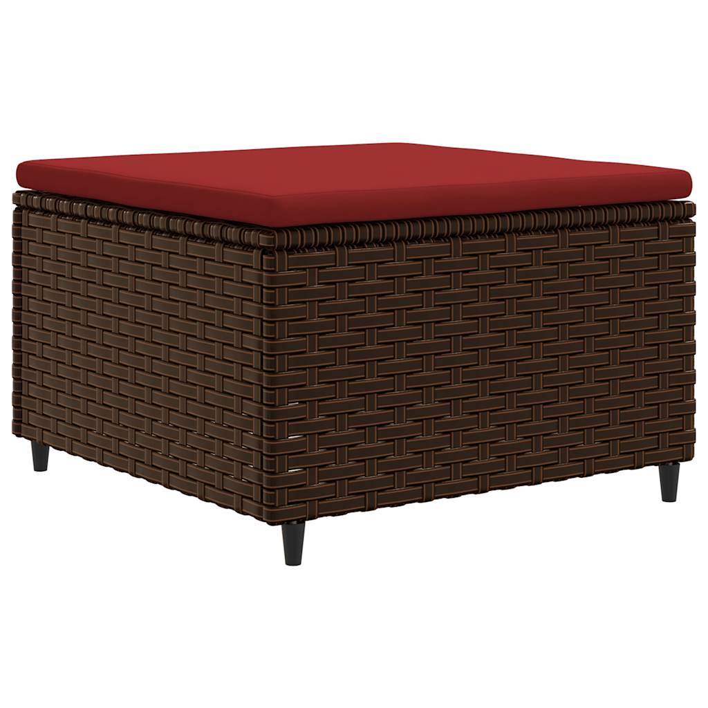 loungesæt til haven 6 dele med hynder polyrattan brun