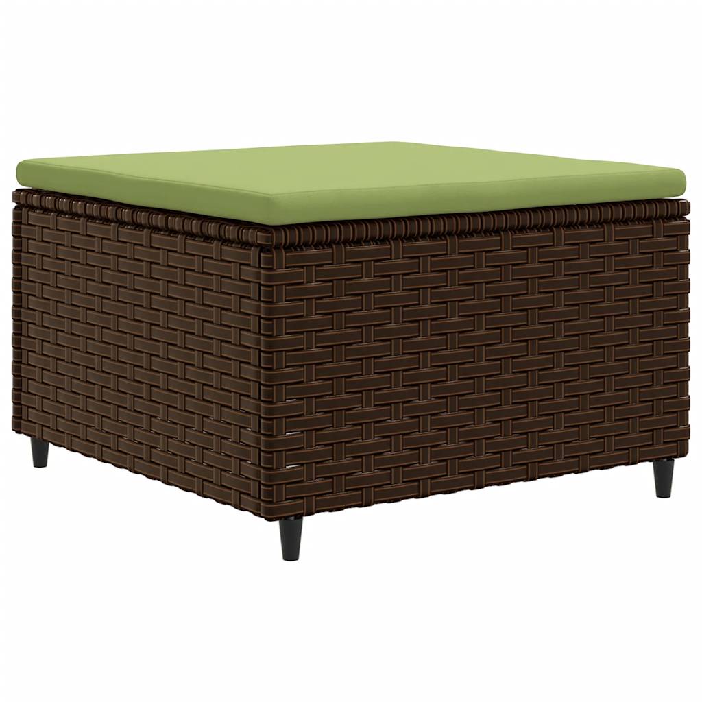loungesæt til haven 6 dele med hynder polyrattan brun